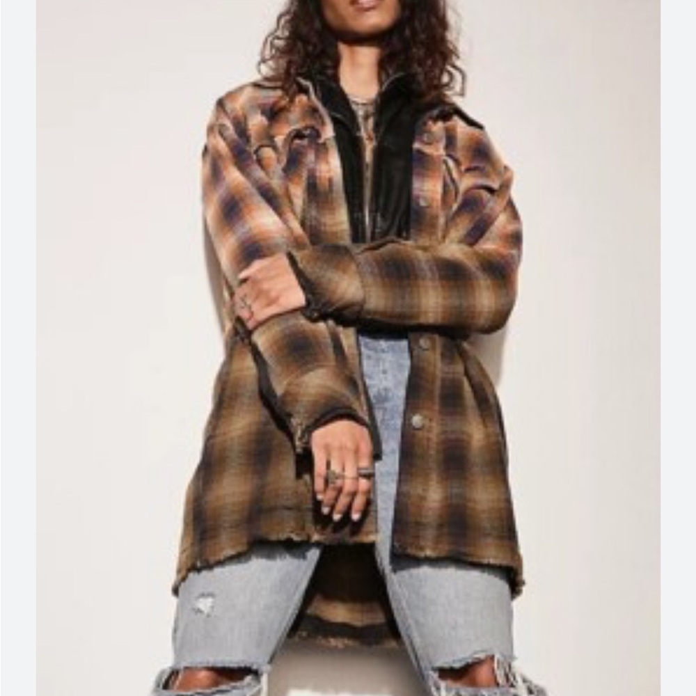 We The Free Anneli Plaid Shirt Jacket XL - Picture 4 of 11